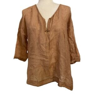 Namsar Linen Gauze Tunic Top Size S/M Relaxed Lagenlook